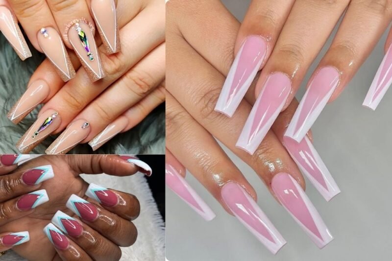 15 V-Tip Nail Designs That Add a Geometric Twist to the Classic French Manicure