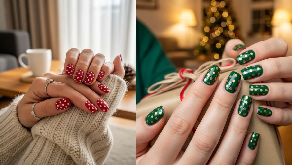 Trendy Polka Dot Nails For Winter, Upgrade Your Look With These Cute Seasonal Styles