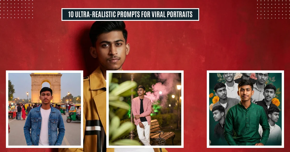 Ultra-realistic AI portrait of a man with consistent facial identity generated using Gemini and Nano Banana AI prompts 2026